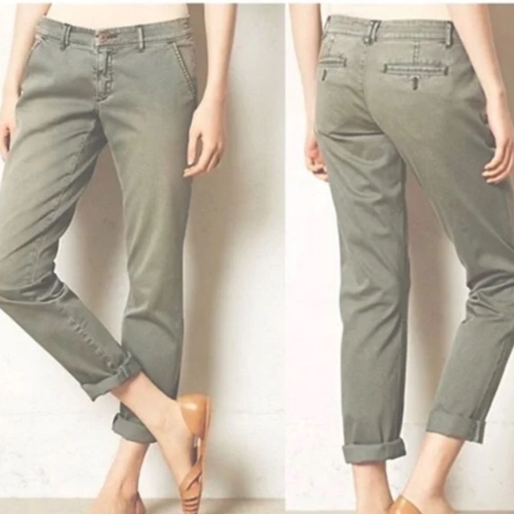 Anthropologie Pilcro and the Letterpress Size 28 Green Straight Leg Pants